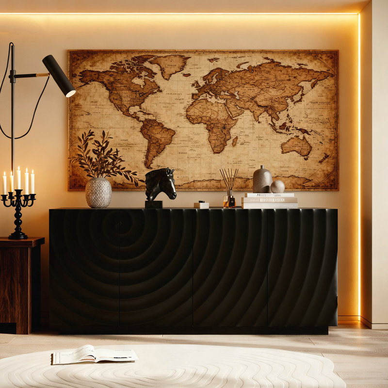 Buffet Cabinet with Storage, Black