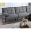 Canapé confortable en polyfibre avec pieds en bois massif-1216714414