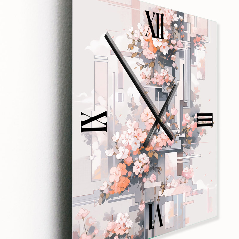 Horloge murale Contemporary Cherry Blossom, Grand