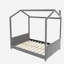 Lit double en bois de velours, gris-121070462