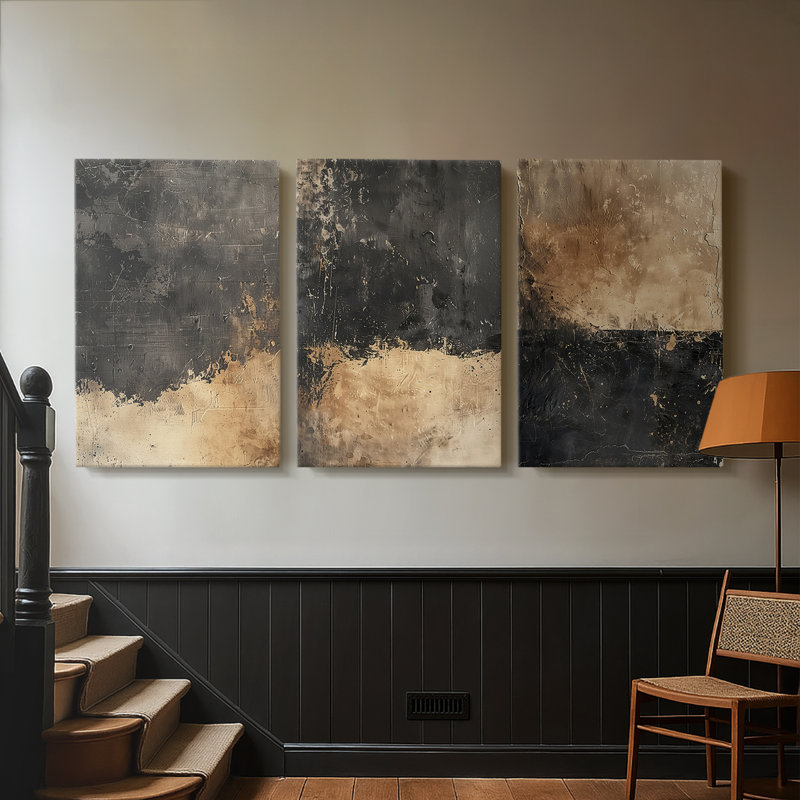 ABSTRACT Series CCDXL - Toile tendue sur mesure - 3 pièces, H 36 po x l 72 po