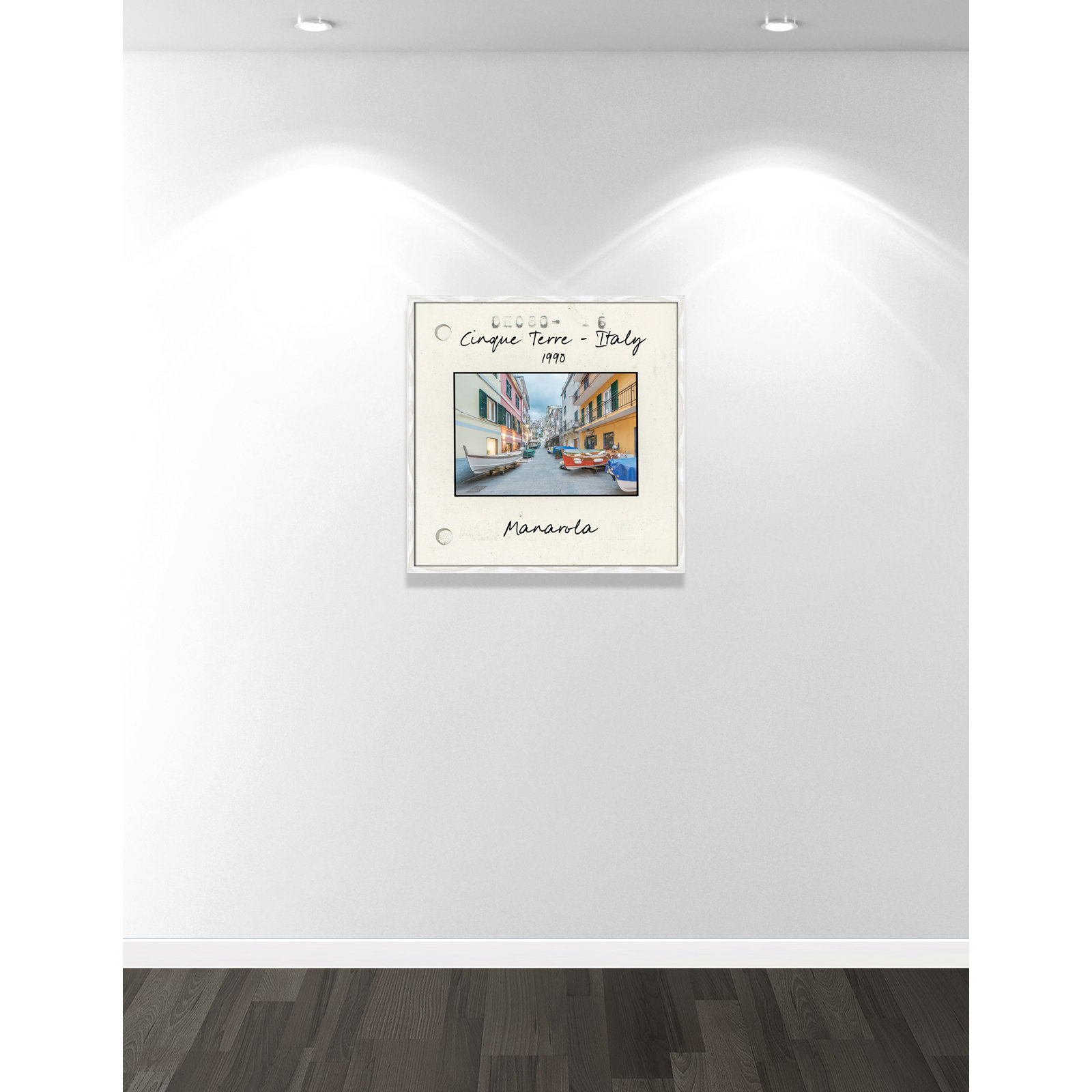 Ritona "Cinque Terre - Manarola" Print, White Single Picture Framed Paper, 27.5" H x 27.5" W x 0.75" D