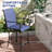 Aulton Outdoor Bar Stools Set of 2 w/ Armrests, Bar Height Chairs, Navy-812290511