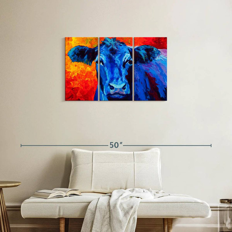 Brampt Blue Cow, 20" H x 33" W