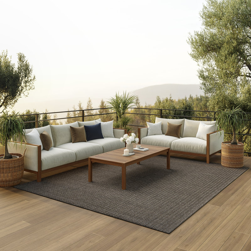 Tapis d'extérieur Cantara, Rectangle 5 pi 3 po x 7 pi, Brun