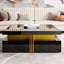 Table basse 43,3 po à 4 tiroirs avec rangement noir brillant moderne-77364934