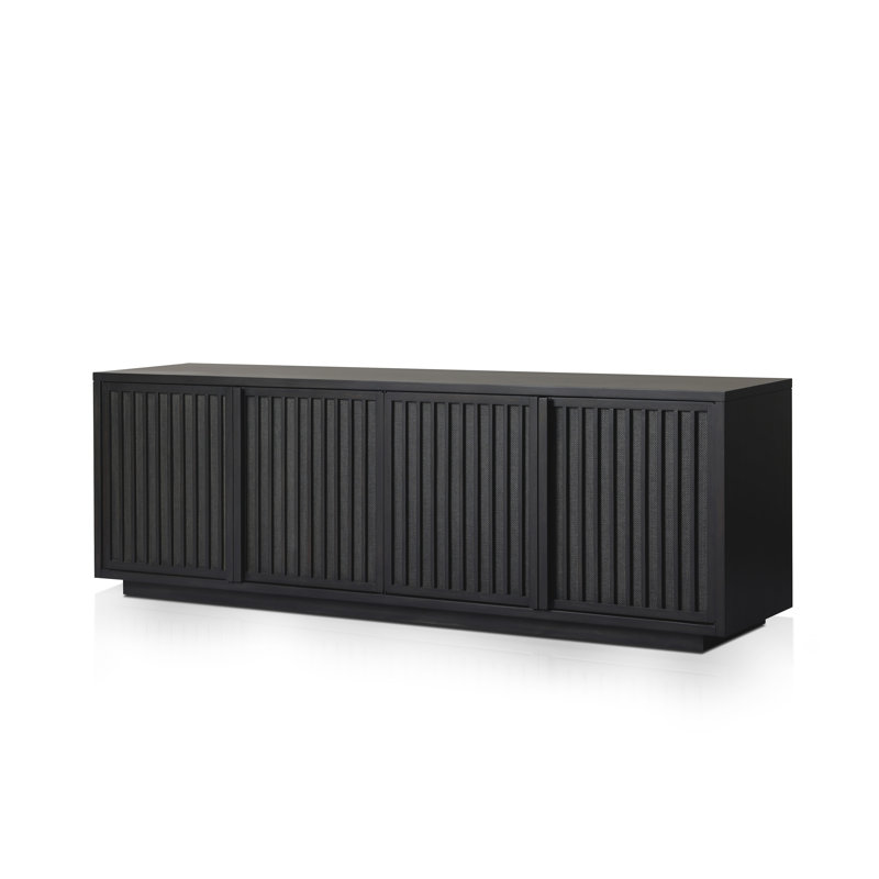 TV Stand for TVs up to 88", Jet Black Mahogany Veneer