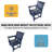 HIPS Patio Chair Set Of 2,Outdoor Dinning Chair With Vertical Backrest,380Lbs Capacity Chairs For Garden, Porch And Backyard,Navy Blue