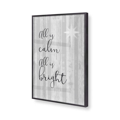10" x 8" Calm and Bright Holiday Art Print  in a Polished Gold Frame
