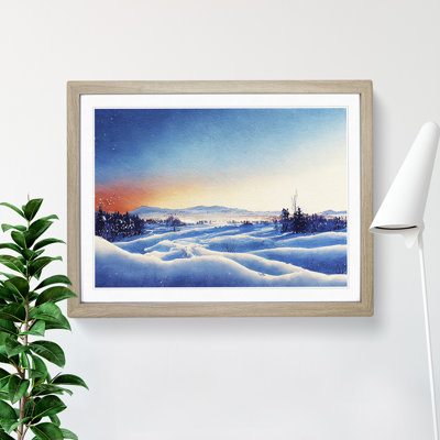 XH1022-10235X Winter Landscape Sunset Vol.1 1 Piece Single Picture Frame Wall Art