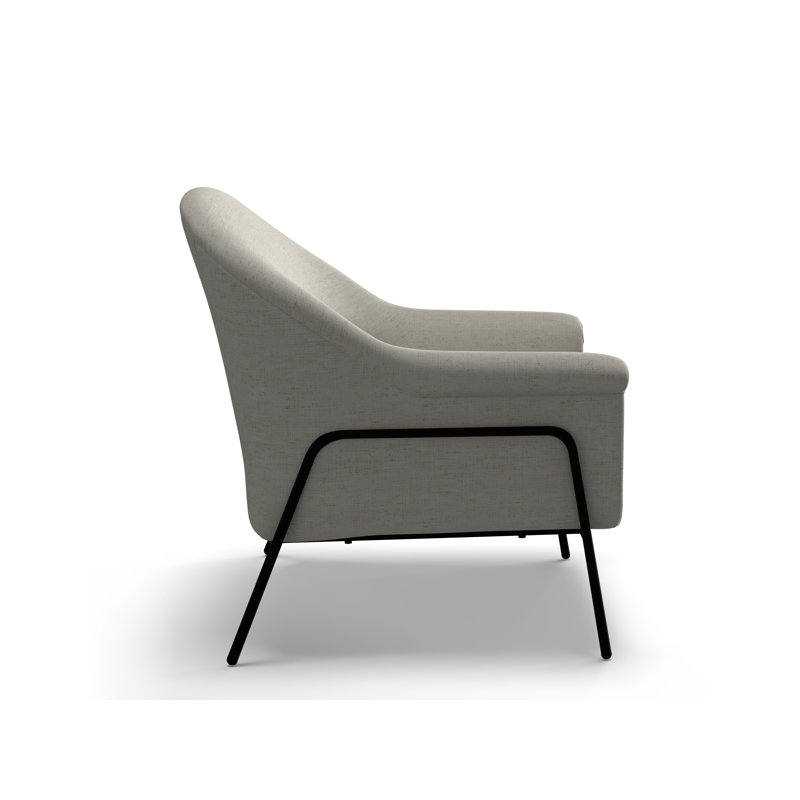 Chaise d'appoint avec pieds en métal noir, Neige