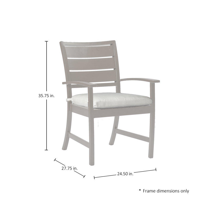 Chaise avec accoudoirs en aluminium Charleston - Huître, Welt, Blanc naturel, Huître