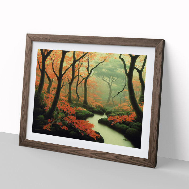Idyllic Forest - Single Picture Frame Print, 25cm H x 34cm W x 2cm D, Walnut