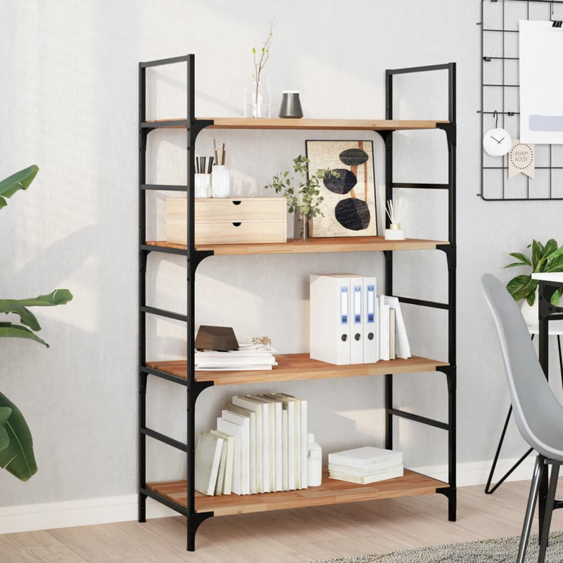 Floating Shelf Untreated Solid Wood Acacia, Dark Brown/Black, 2cm H x 80cm W x 40cm D