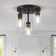 3-lights Semi Flush Mount Ceiling Light Fixtures with Transparent Glass Shade