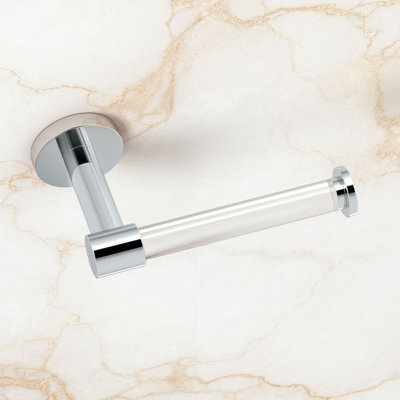 Clarion Wall Mounted Bathroom Toilet Paper Holder | Crystal Clear Acrylic