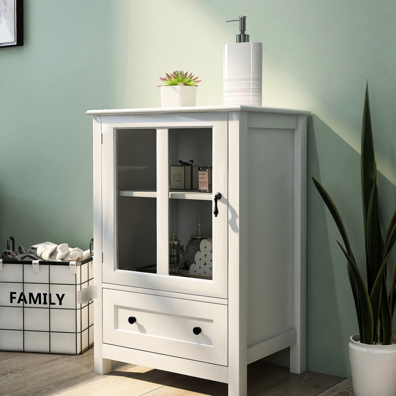 Buffet en blanc - Tablette personnalisable pour une armoire de rangement efficace avec un grand tiroir pratique