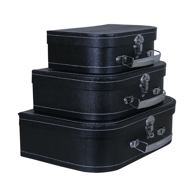 Ensemble de valises décoratives 3 pièces, Noir