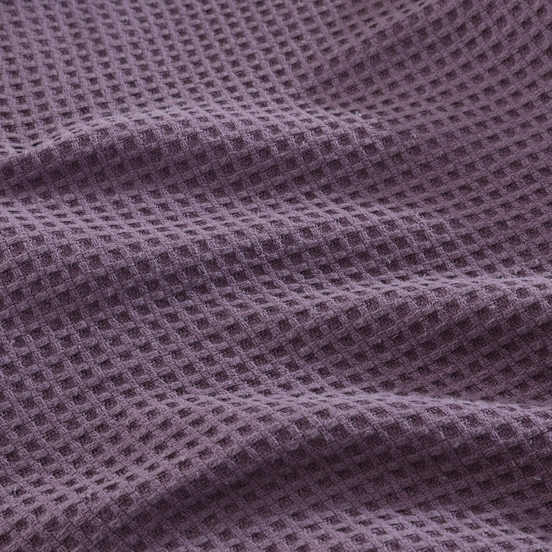 Eddie Bauer Solid Waffle Cotton Reversible Blanket, Queen, Purple
