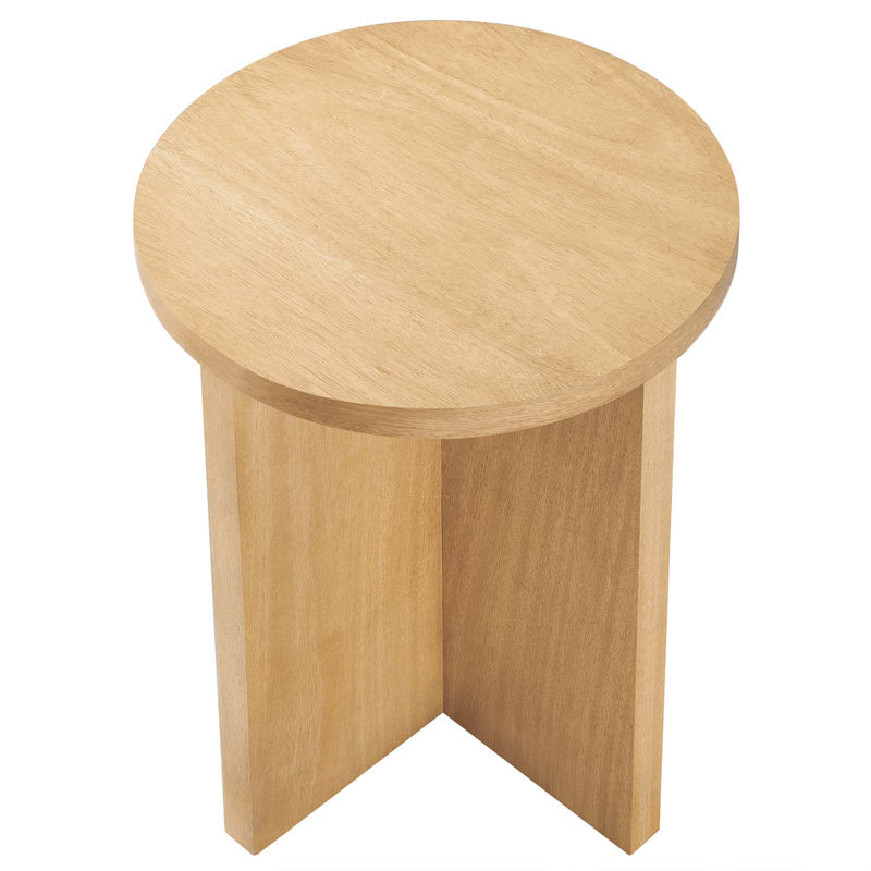 Modway Silas Solid Wood End Table, Natural Wood