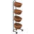 54" H X 15.5" W - 4-Tier Mobile Merchandiser Display Rack With Plastic Wicker Baskets