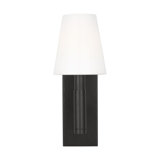 Thomas O'Brien Beckham Classic Bathroom Bedroom Wall Fixture In Aged Iron Finish With Milk Shade