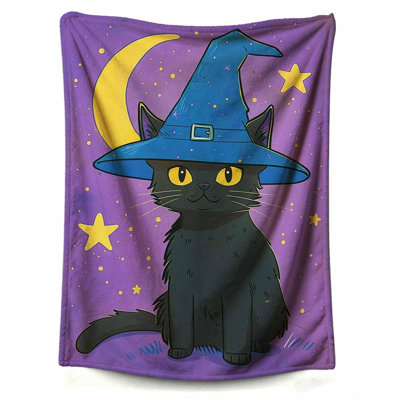 Couverture pour chat noir Coussins décoratifs pour chat adulte, moelleux, doux, moelleux, flanelle, canapé toutes saisons, 30 x 40 po