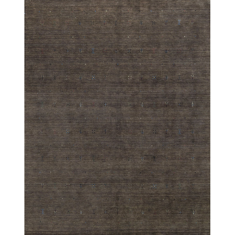 Gabbeh Wool Area Rug in Dark Brown