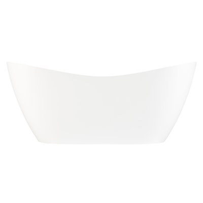 Sheba 67" Solid Surface Soaking Double Slipper Freestanding Tub with Integrated Drain and Overflow
