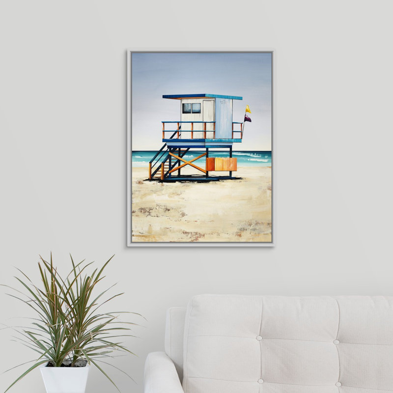« lifeguard on duty i », peinture sur toile, H 24 po x l 18 po x p 1,25 po, Toile tendue