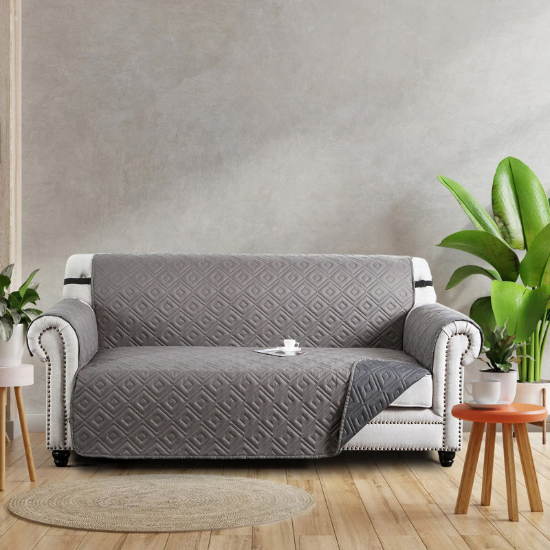 Reversible Waterproof Sofa Cover – Quilted Anti-Slip Couch Protector with Adjustable Strap, 179cm H x 280cm W - (3 Seater)