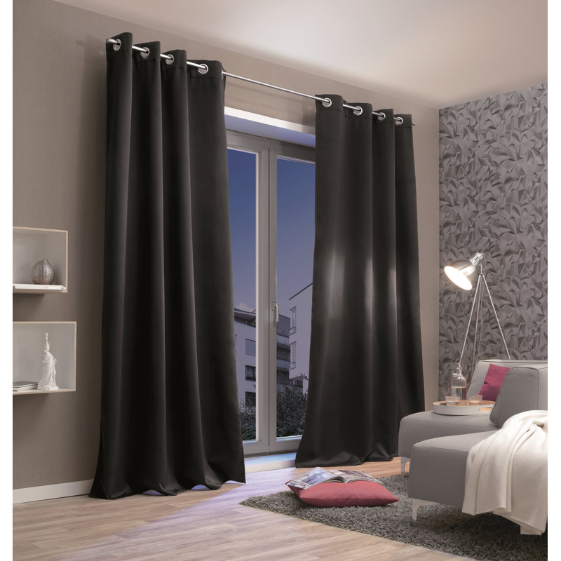 Blackout Curtain Single Panel, Black