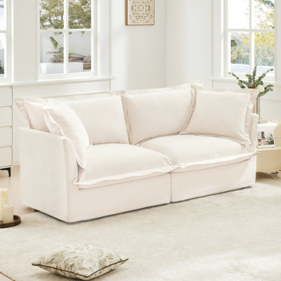 Chenille confortable 2 avec roulettes - Tissu respirant crème portatif et pratique