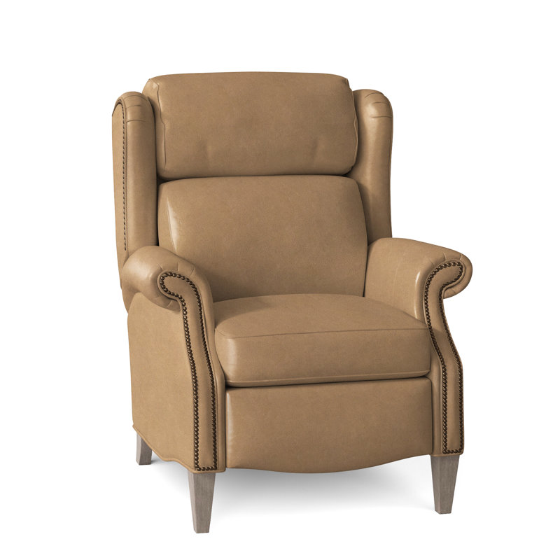 Fauteuil inclinable en similicuir Miller, Naturel, Pierre, Cuir véritable Fumo Aline