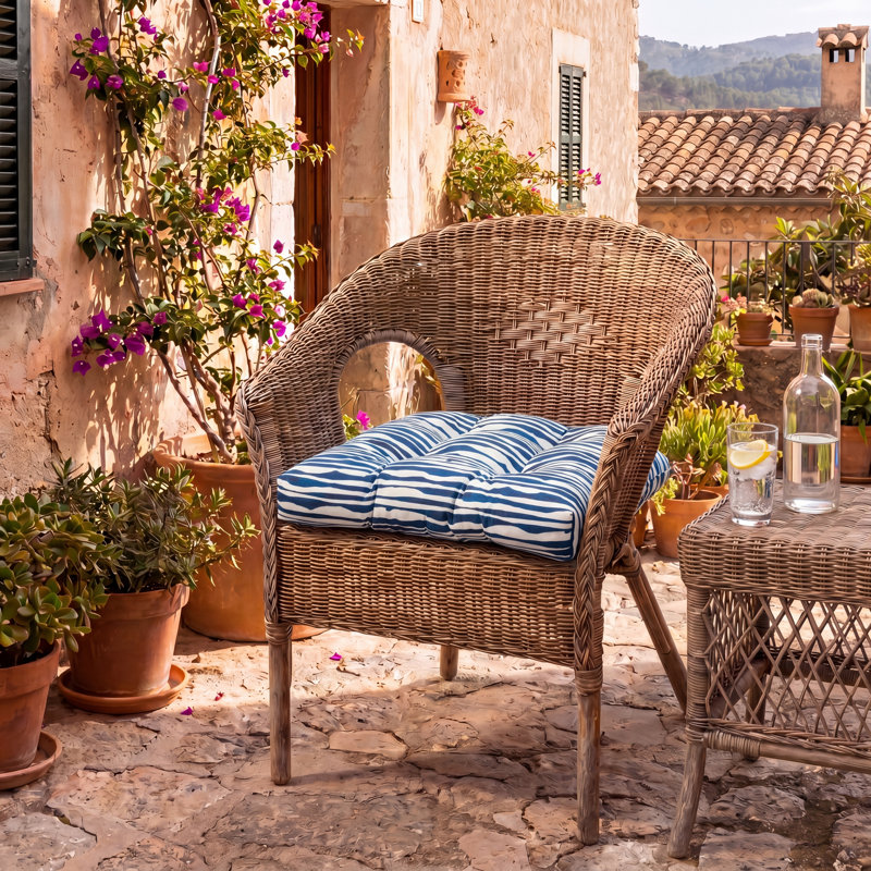  Coussin de chaise d'extérieur en acrylique Italia, Bleu marine Tideline