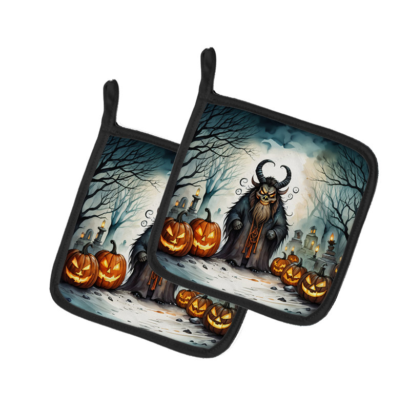 Paire de porte-casseroles Krampus The Christmas Demon Spooky Halloween