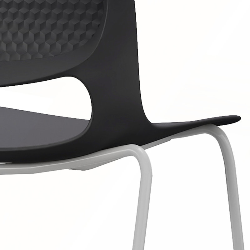Chaises empilables ergonomiques avec dossier incurvé et trépied en acier durable pour le bureau et la maison modernes