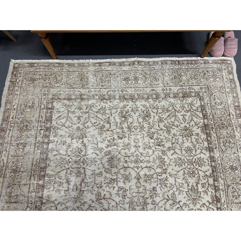 Tapis beige en laine Classic Patchwork, 63,8 x 106,7 po