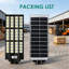 Réverbère solaire 12 000 W d'extérieur avec capteur de mouvement à radars, éclairage de sécurité crépuscule à l'aube pour stationnements, allées, cours, installation murale ou sur poteau