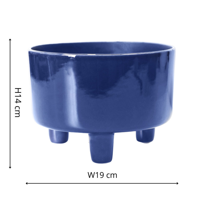 Pisa Ceramic Cachepot, 14 cm H x 19 cm W x 19 cm D