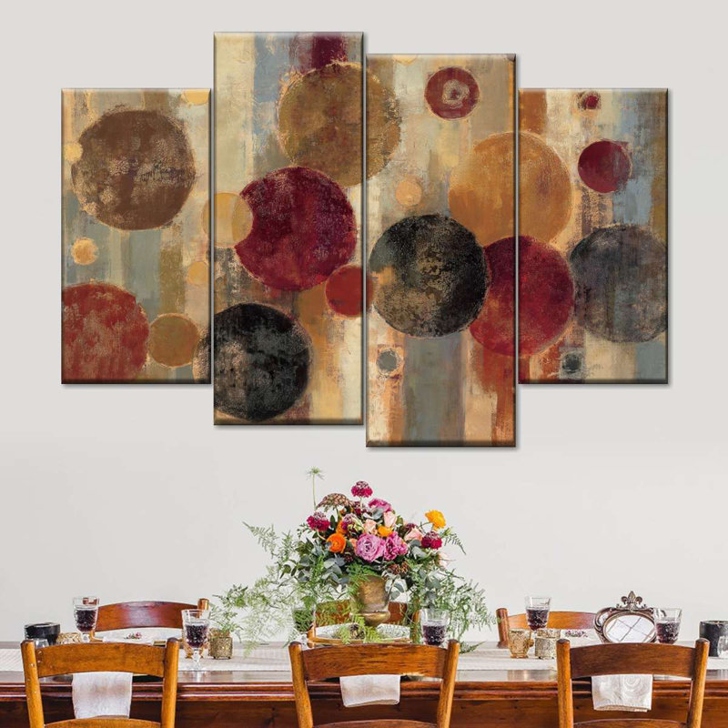 Pendulum On Canvas 4 Pieces Set, 32" H x 52" W x 1.25" D