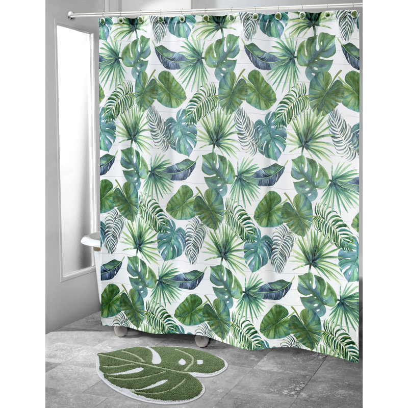 Viva Palm Abstract Shower Curtain