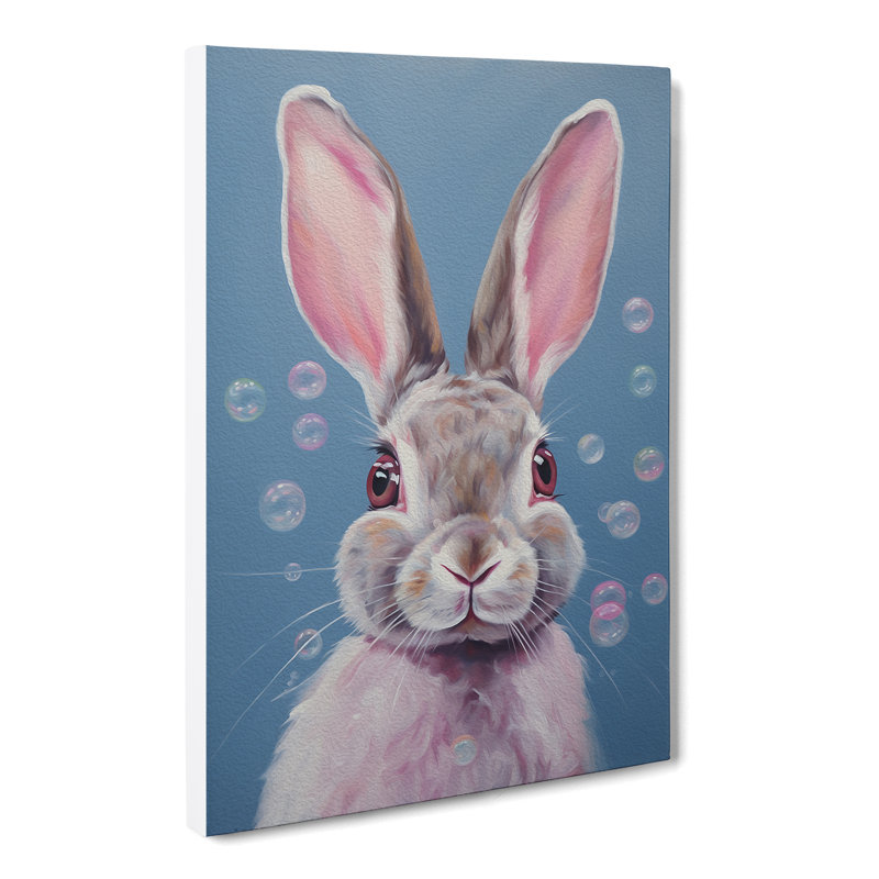 Hare Bubble Gum - Wrapped Canvas, 60cm H x 40cm W x 3cm D