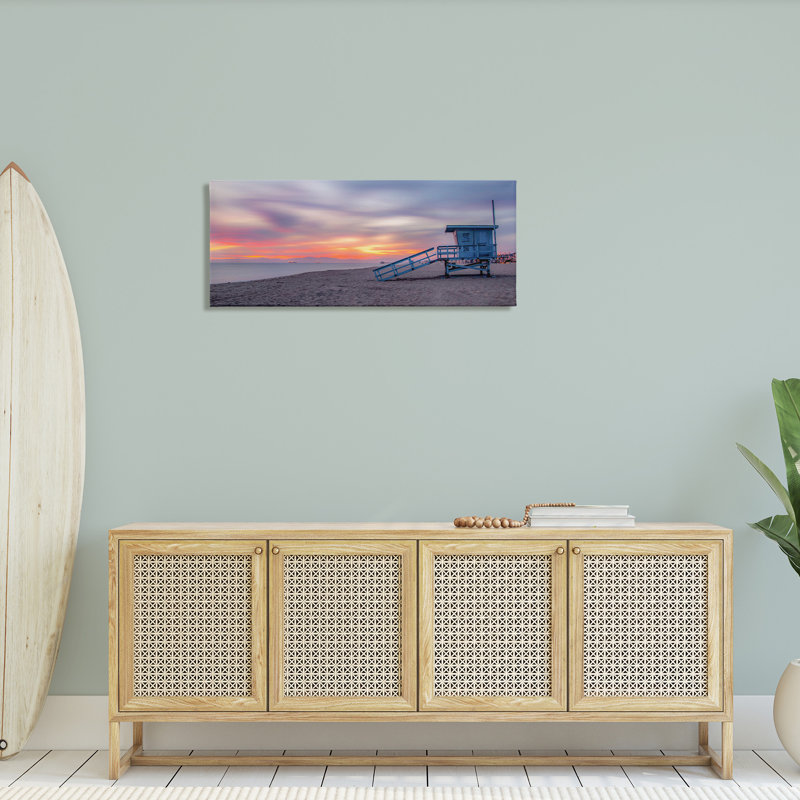 «Beach Hut Sunset» par Jeff Poe, H 17 po x l 40 po x P 1,5 po