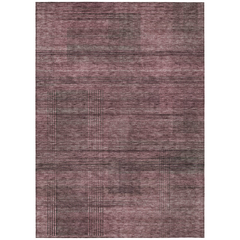 Tapis intérieur lavable rayé gris 3 pi x 5 pi