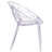 Helskdg Transparent Oval Shaped Stacking Side Chair with Artistic Pattern Design