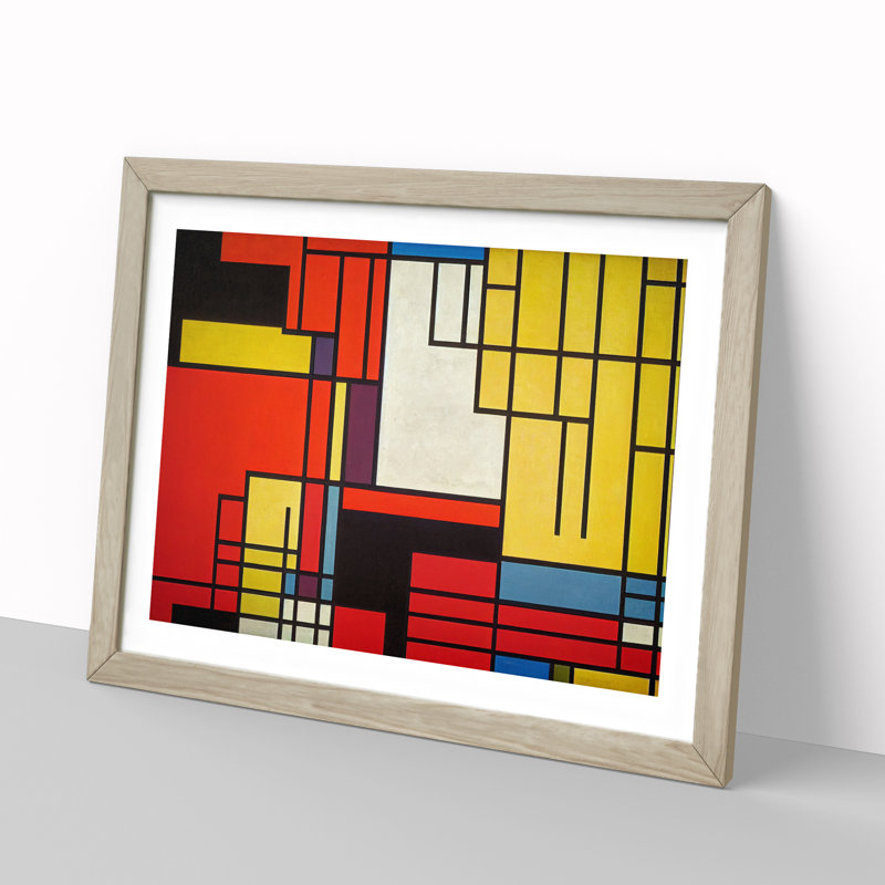 Cubism Abstract Vol.4 - Framed Print, 46cm H x 64cm W x 2cm D, Oak