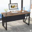 Bureau de direction avec classeur mobile de 47 pouces, grand bureau avec tiroirs et tablettes de rangement, bureau d'ordinateur en L
