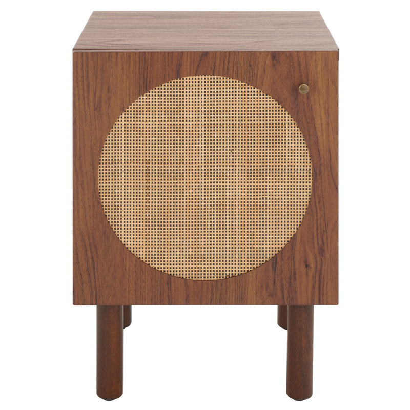 Audric 20.8'' W Nightstand with 1 Cabinet Door – Modern Solid Wood Side Table for Any Home & Office, Walnut