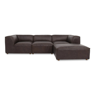 5-Piece Top-Grain Leather Modular Sectional with Ottoman